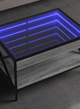 VidaXL Salontafel met Infinity LED 70x50x38 cm grijs sonoma eikenkleur