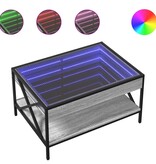 VidaXL Salontafel met Infinity LED 70x50x38 cm grijs sonoma eikenkleur