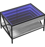 VidaXL Salontafel met Infinity LED 70x50x38 cm grijs sonoma eikenkleur