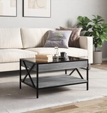 VidaXL Salontafel met Infinity LED 70x50x38 cm grijs sonoma eikenkleur