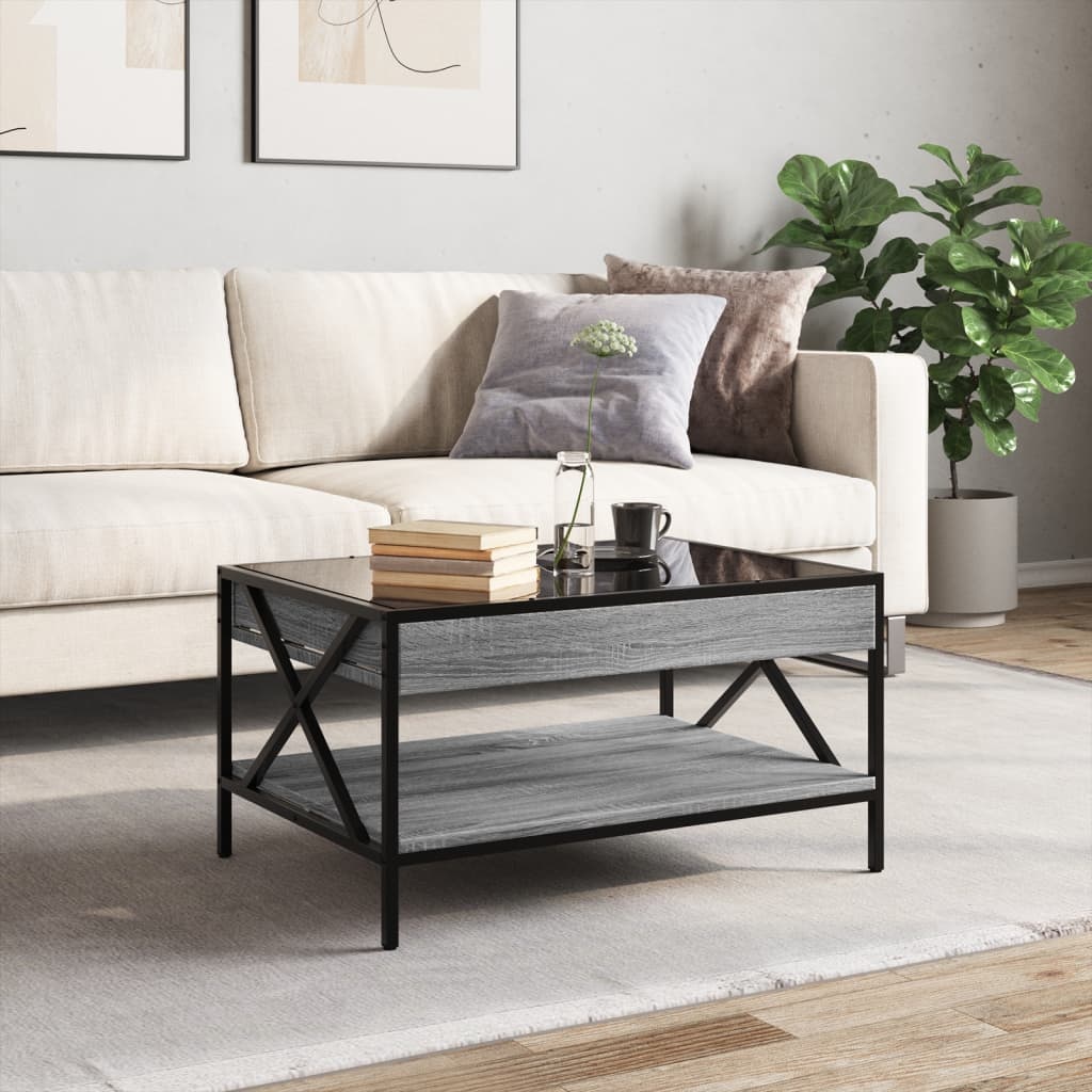 VidaXL Salontafel met Infinity LED 70x50x38 cm grijs sonoma eikenkleur