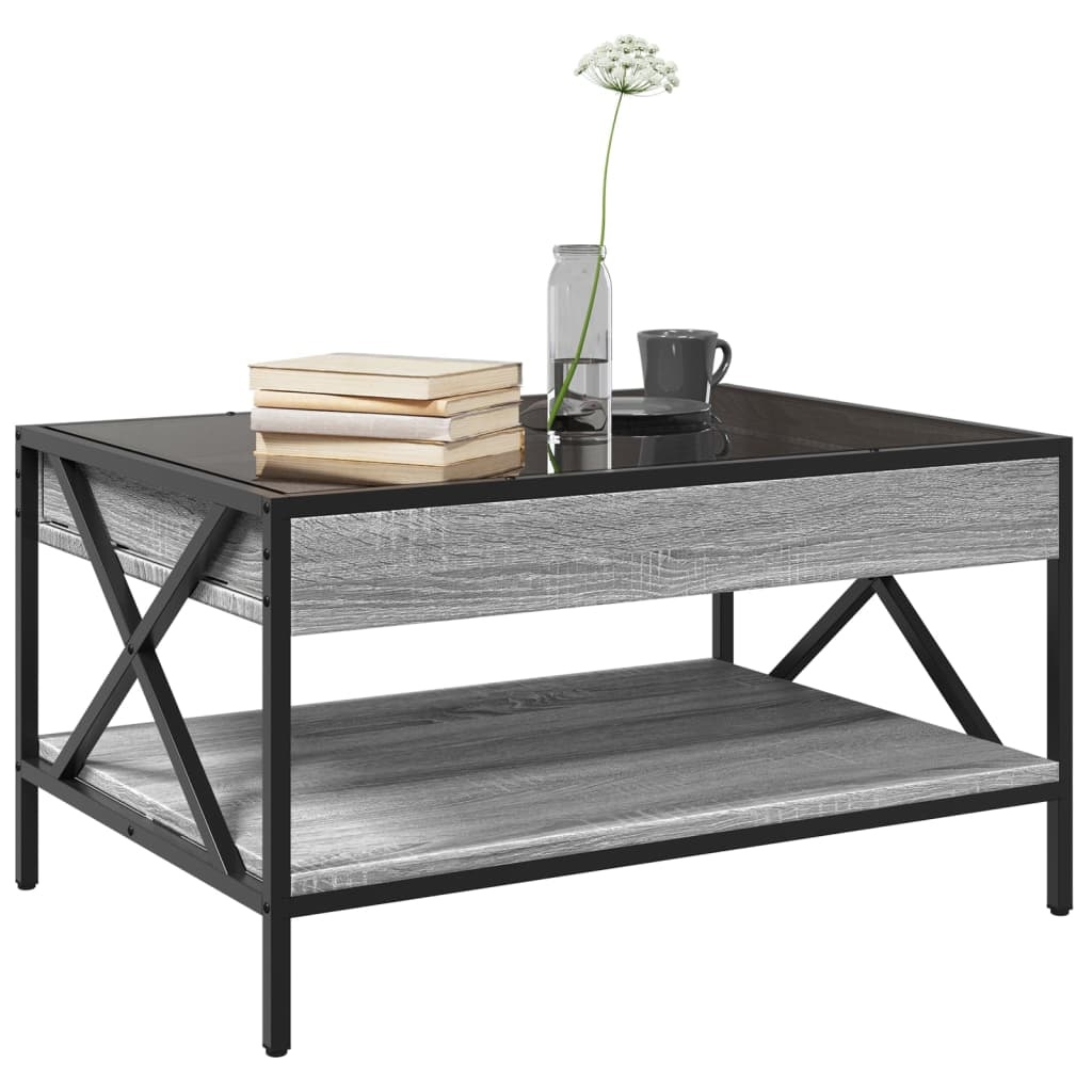 VidaXL Salontafel met Infinity LED 70x50x38 cm grijs sonoma eikenkleur