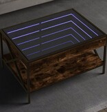 VidaXL Salontafel met Infinity LED 70x50x38 cm gerookt eikenkleurig