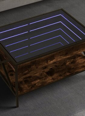 VidaXL Salontafel met Infinity LED 70x50x38 cm gerookt eikenkleurig