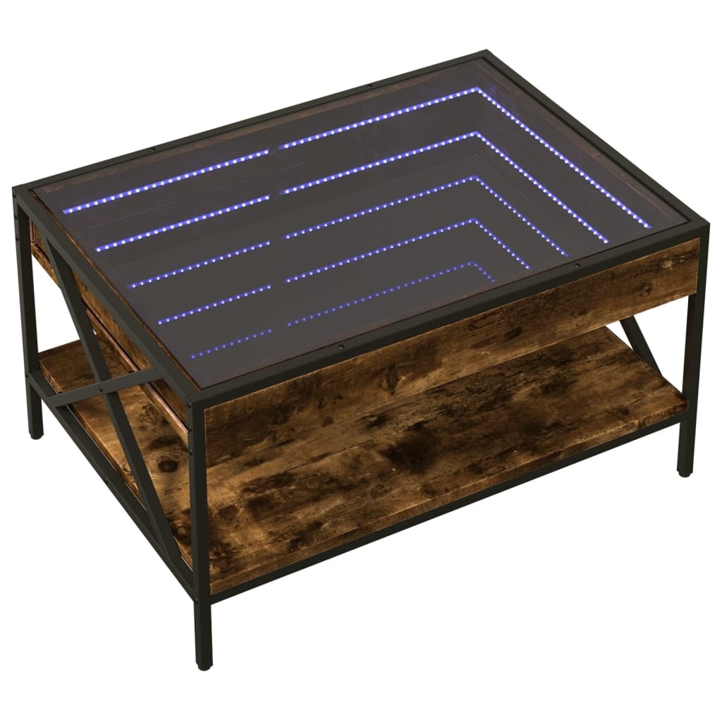 VidaXL Salontafel met Infinity LED 70x50x38 cm gerookt eikenkleurig