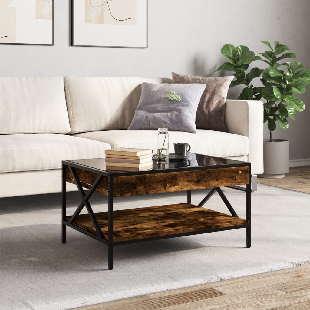 VidaXL Salontafel met Infinity LED 70x50x38 cm gerookt eikenkleurig
