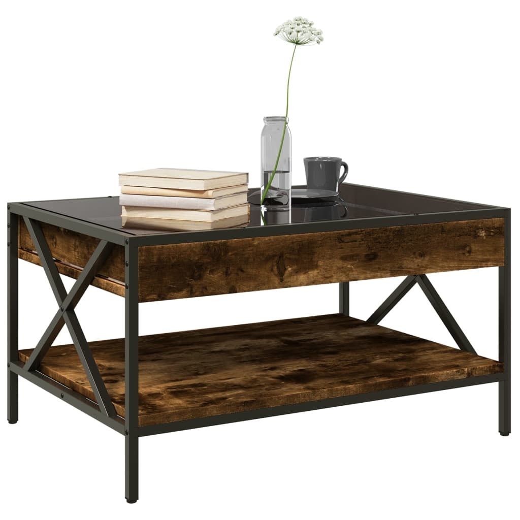 VidaXL Salontafel met Infinity LED 70x50x38 cm gerookt eikenkleurig