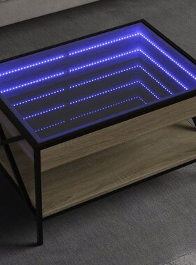 VidaXL Salontafel met Infinity LED 70x50x38 cm sonoma eikenkleurig