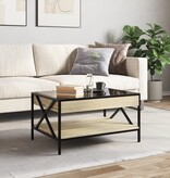 VidaXL Salontafel met Infinity LED 70x50x38 cm sonoma eikenkleurig