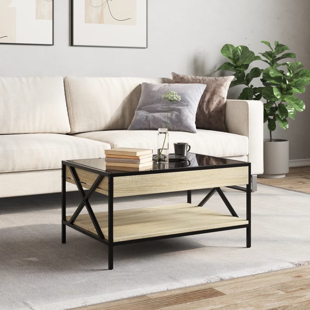 VidaXL Salontafel met Infinity LED 70x50x38 cm sonoma eikenkleurig