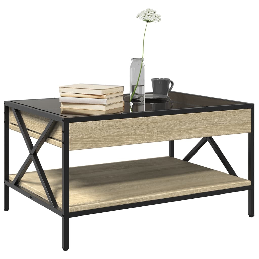 VidaXL Salontafel met Infinity LED 70x50x38 cm sonoma eikenkleurig
