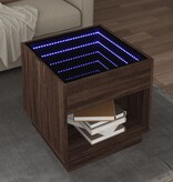 VidaXL Salontafel met Infinity LED 50x50x50 cm bruin eikenkleurig