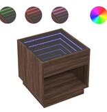 VidaXL Salontafel met Infinity LED 50x50x50 cm bruin eikenkleurig