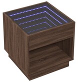 VidaXL Salontafel met Infinity LED 50x50x50 cm bruin eikenkleurig