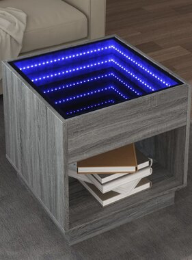 VidaXL Salontafel met Infinity LED 50x50x50 cm grijs sonoma eikenkleur