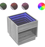 VidaXL Salontafel met Infinity LED 50x50x50 cm grijs sonoma eikenkleur