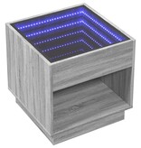 VidaXL Salontafel met Infinity LED 50x50x50 cm grijs sonoma eikenkleur