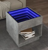 VidaXL Salontafel met Infinity LED 50x50x50 cm betongrijs