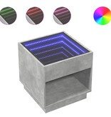 VidaXL Salontafel met Infinity LED 50x50x50 cm betongrijs