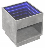 VidaXL Salontafel met Infinity LED 50x50x50 cm betongrijs