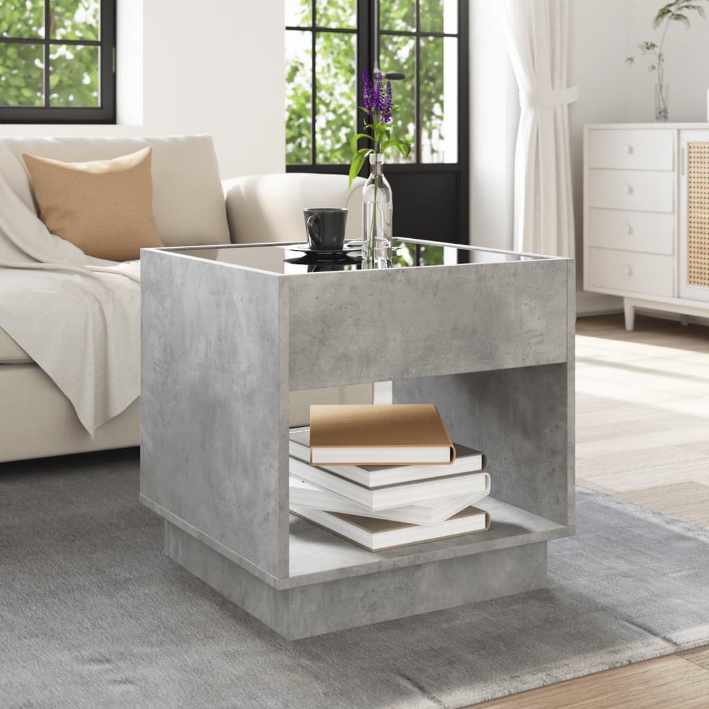 VidaXL Salontafel met Infinity LED 50x50x50 cm betongrijs