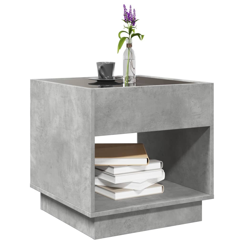 VidaXL Salontafel met Infinity LED 50x50x50 cm betongrijs
