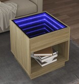 VidaXL Salontafel met Infinity LED 50x50x50 cm sonoma eikenkleurig