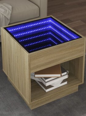VidaXL Salontafel met Infinity LED 50x50x50 cm sonoma eikenkleurig