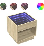 VidaXL Salontafel met Infinity LED 50x50x50 cm sonoma eikenkleurig