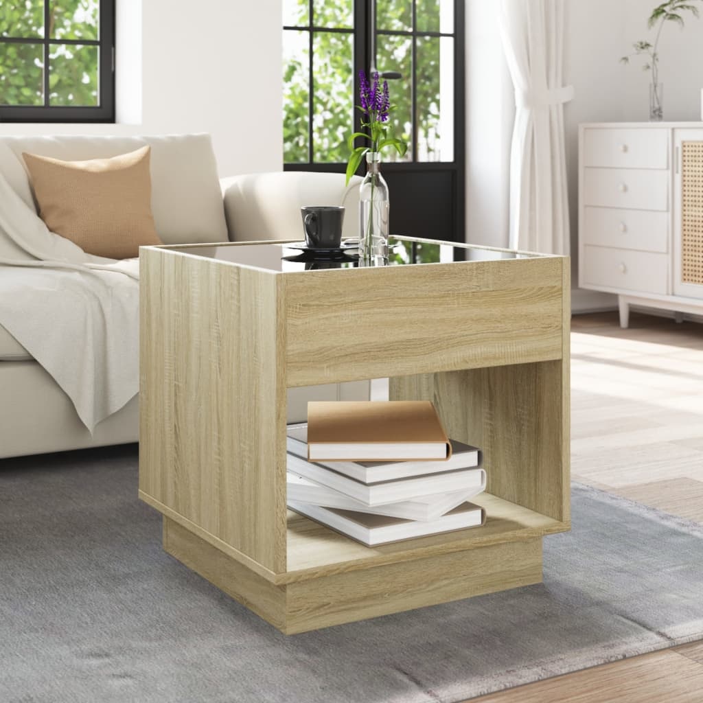 VidaXL Salontafel met Infinity LED 50x50x50 cm sonoma eikenkleurig
