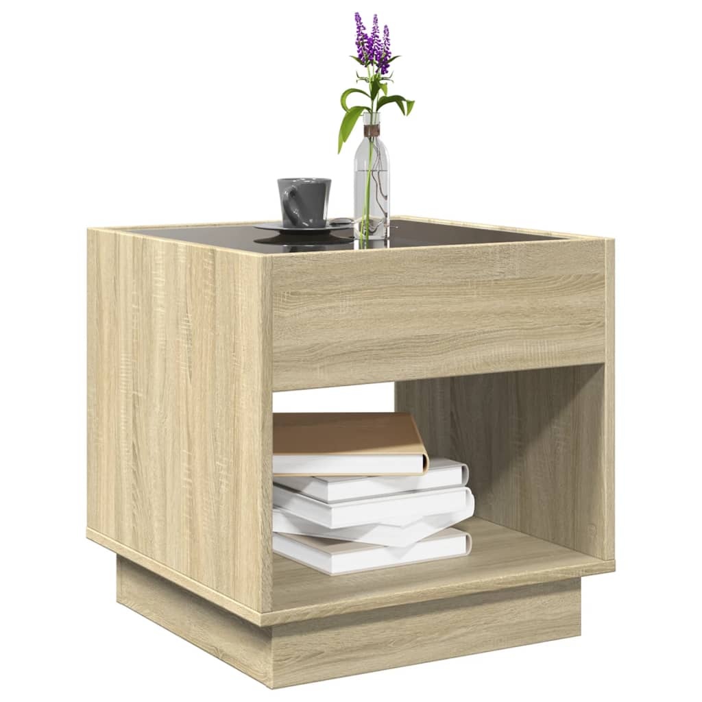 VidaXL Salontafel met Infinity LED 50x50x50 cm sonoma eikenkleurig