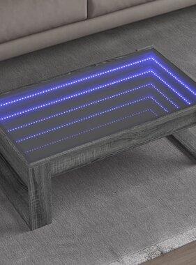 VidaXL Salontafel met Infinity LED 90x53x30 cm grijs sonoma eikenkleur
