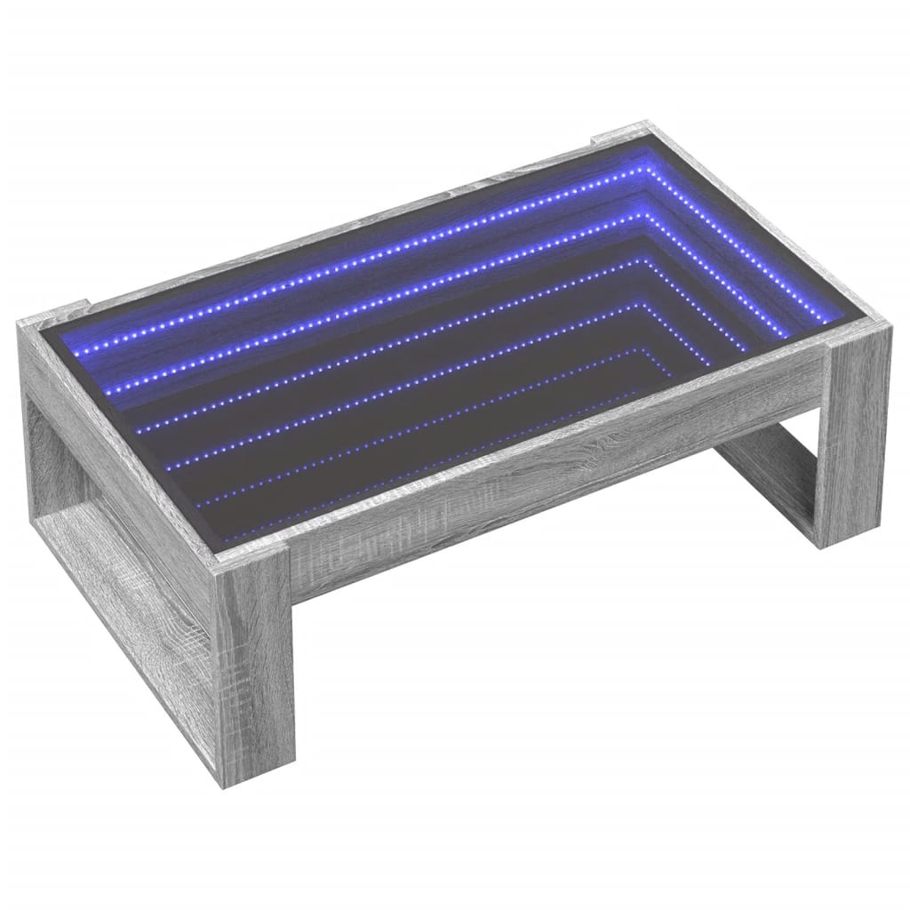 VidaXL Salontafel met Infinity LED 90x53x30 cm grijs sonoma eikenkleur