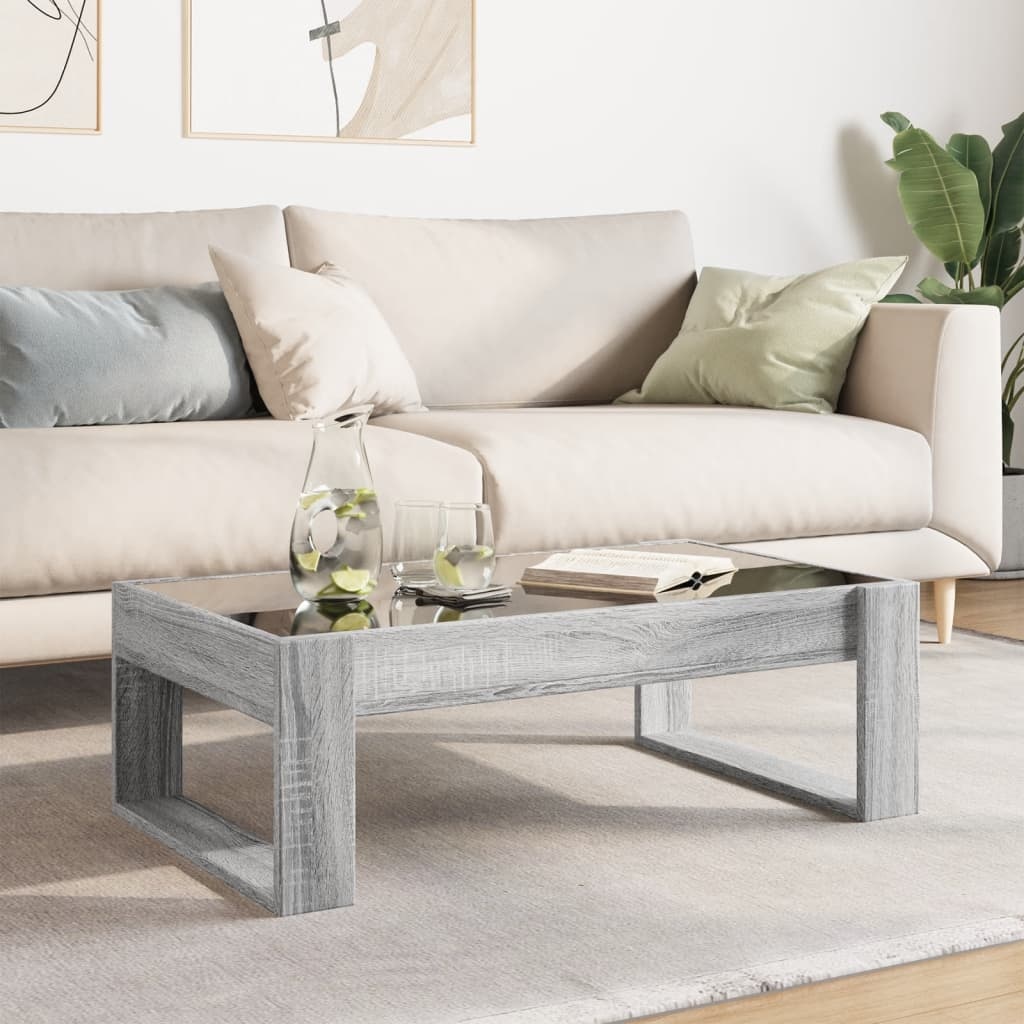 VidaXL Salontafel met Infinity LED 90x53x30 cm grijs sonoma eikenkleur