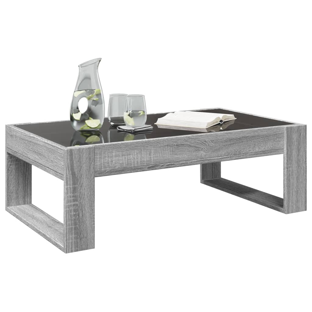 VidaXL Salontafel met Infinity LED 90x53x30 cm grijs sonoma eikenkleur
