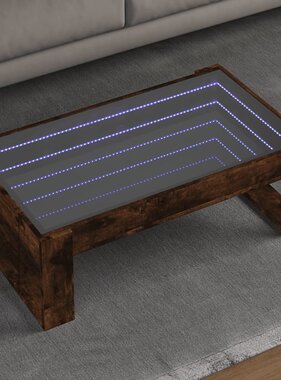 VidaXL Salontafel met Infinity LED 90x53x30 cm gerookt eikenkleurig