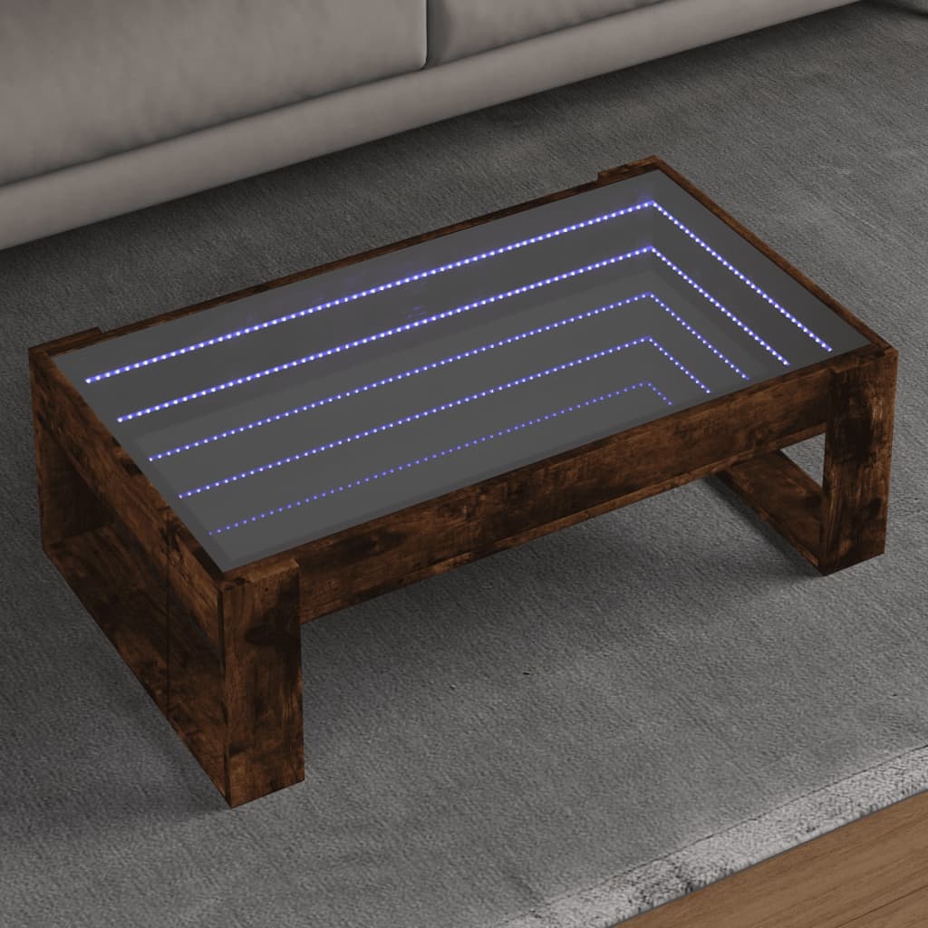 VidaXL Salontafel met Infinity LED 90x53x30 cm gerookt eikenkleurig
