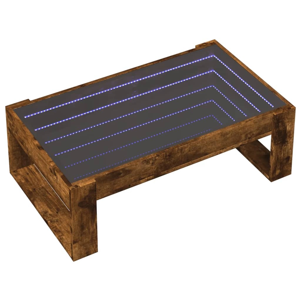 VidaXL Salontafel met Infinity LED 90x53x30 cm gerookt eikenkleurig