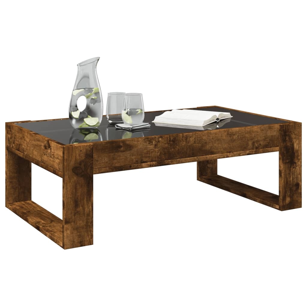 VidaXL Salontafel met Infinity LED 90x53x30 cm gerookt eikenkleurig