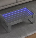 VidaXL Salontafel met Infinity LED 90x53x30 cm betongrijs