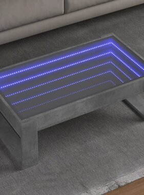 VidaXL Salontafel met Infinity LED 90x53x30 cm betongrijs
