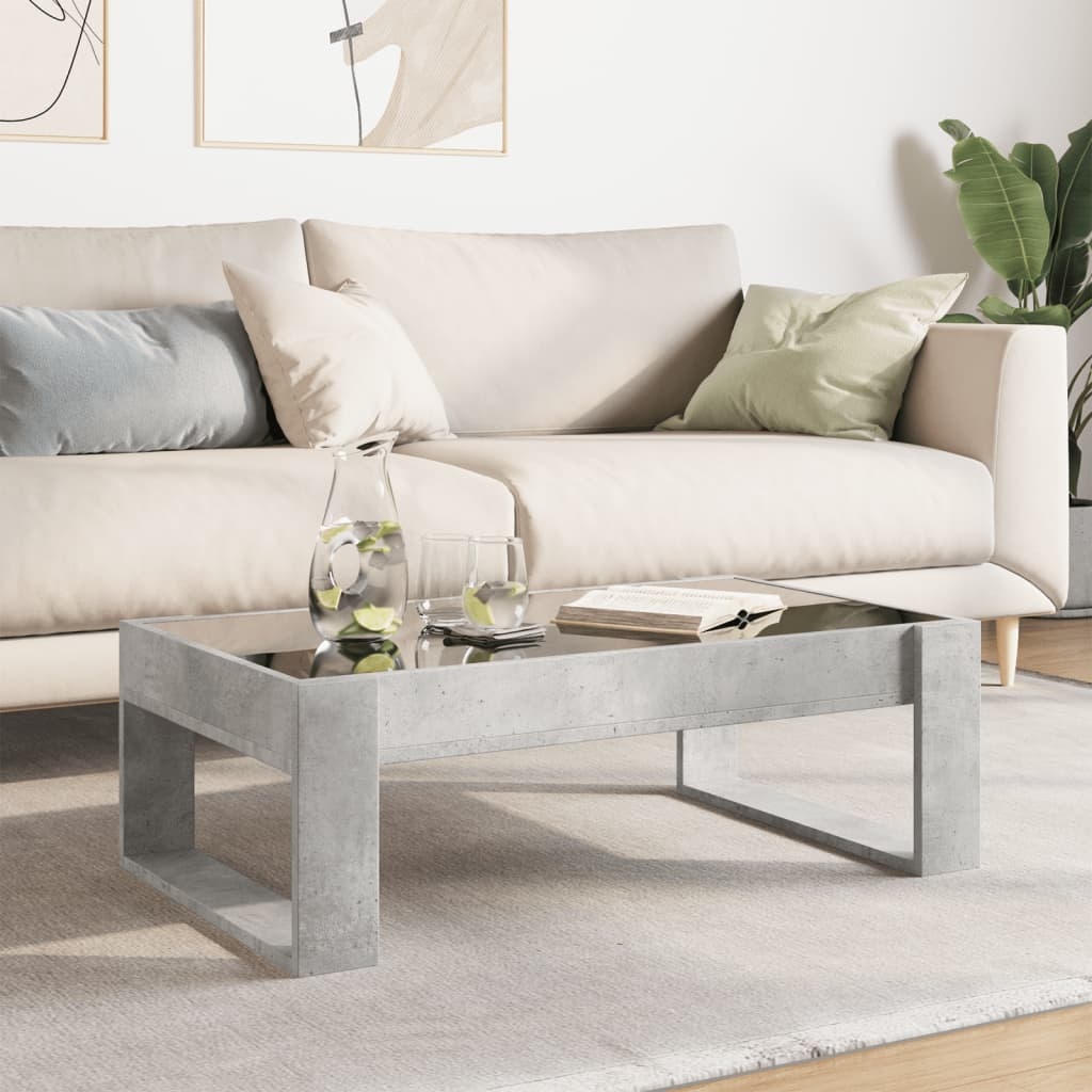VidaXL Salontafel met Infinity LED 90x53x30 cm betongrijs
