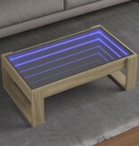 VidaXL Salontafel met Infinity LED 90x53x30 cm sonoma eikenkleurig