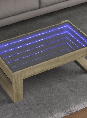 VidaXL Salontafel met Infinity LED 90x53x30 cm sonoma eikenkleurig
