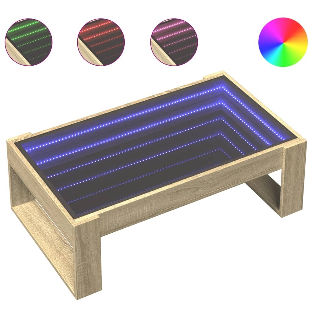 VidaXL Salontafel met Infinity LED 90x53x30 cm sonoma eikenkleurig