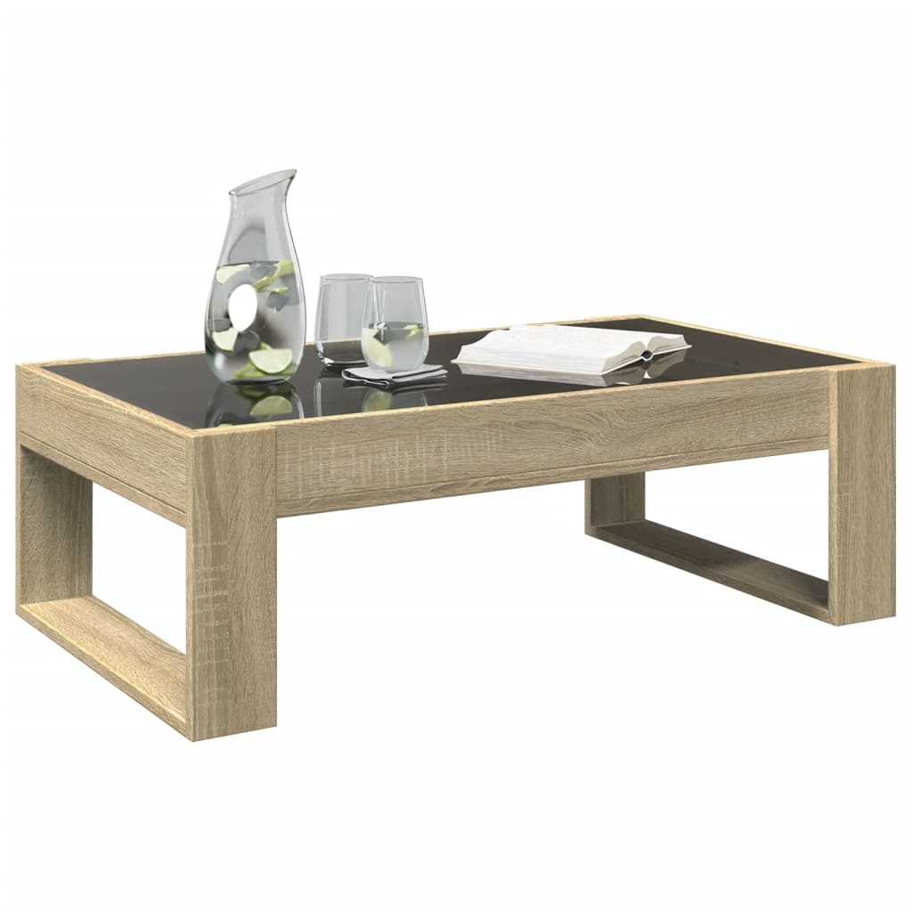 VidaXL Salontafel met Infinity LED 90x53x30 cm sonoma eikenkleurig