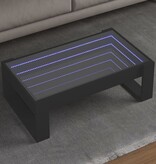 VidaXL Salontafel met Infinity LED 90x53x30 cm zwart