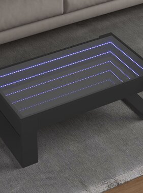 VidaXL Salontafel met Infinity LED 90x53x30 cm zwart