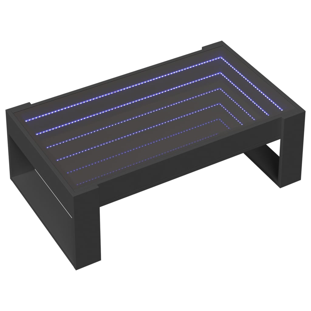 VidaXL Salontafel met Infinity LED 90x53x30 cm zwart