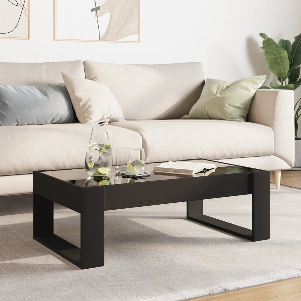 VidaXL Salontafel met Infinity LED 90x53x30 cm zwart